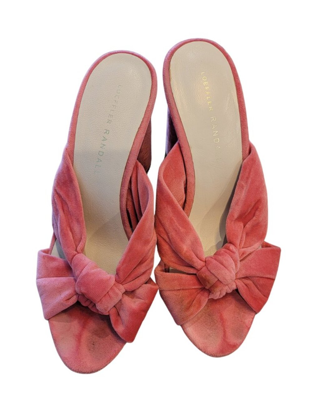 Loeffler Randall Pink Coco Knotted Velvet Heels/Mule Sandal - Picture 2 of 15